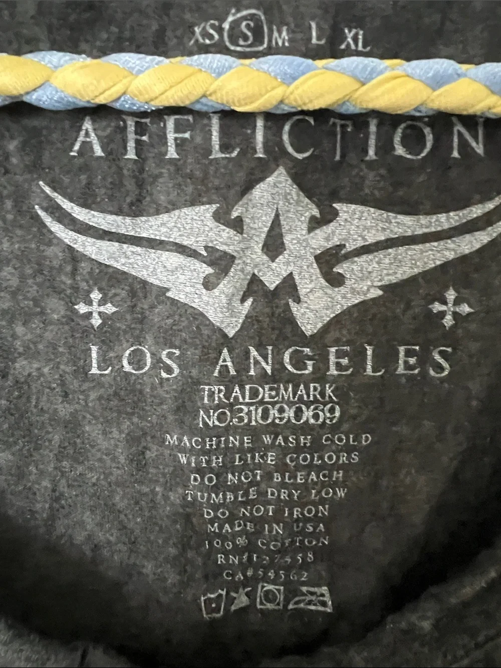Affliction Black Washed Graphic Sleeveless Tank with Braided Shoulders-see back😎 - Picture 5 of 5